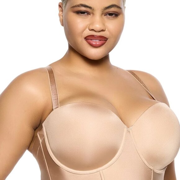 Felina Body Veil Longline Strapless Bra 36DDD - Picture 3 of 9